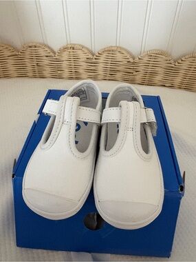 Keds White T-Strap Mary Jane Baby Walker Shoes
